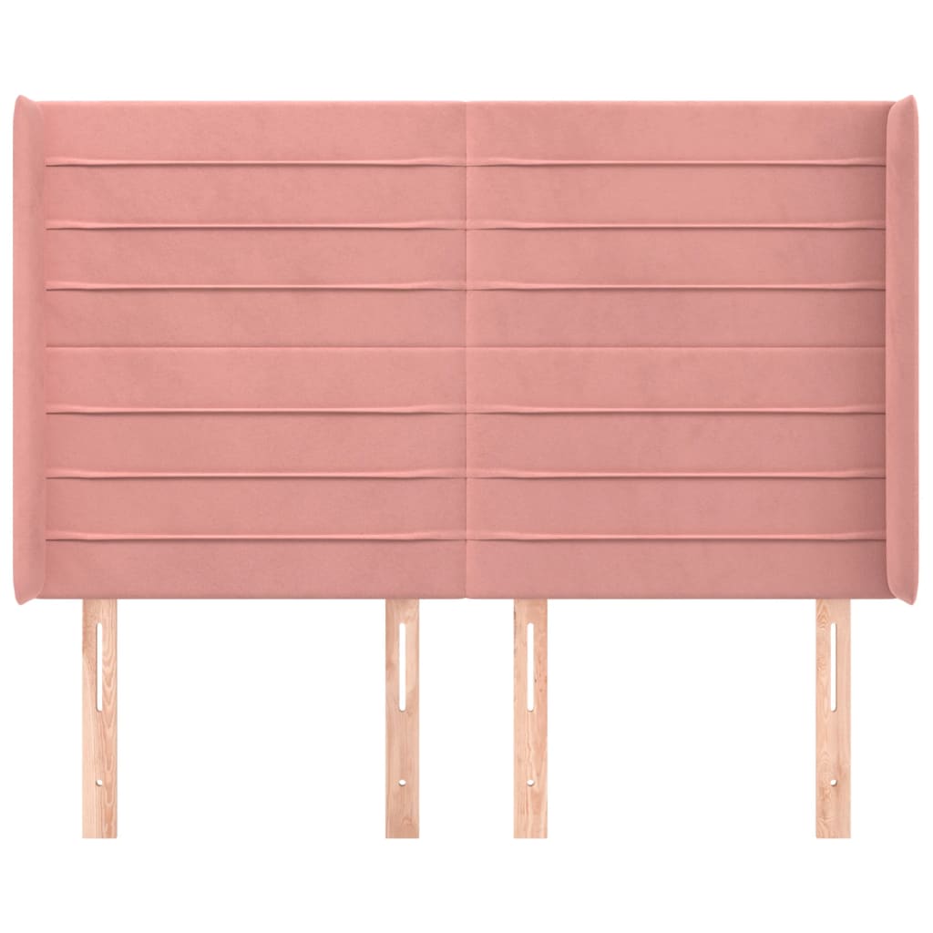 Testiera ad Orecchio Nera 147x16x118/128 cm in Velluto