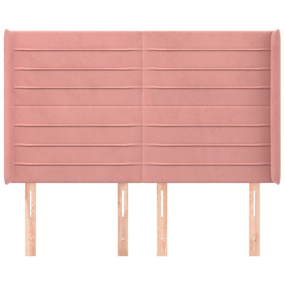 Testiera ad Orecchio Nera 147x16x118/128 cm in Velluto