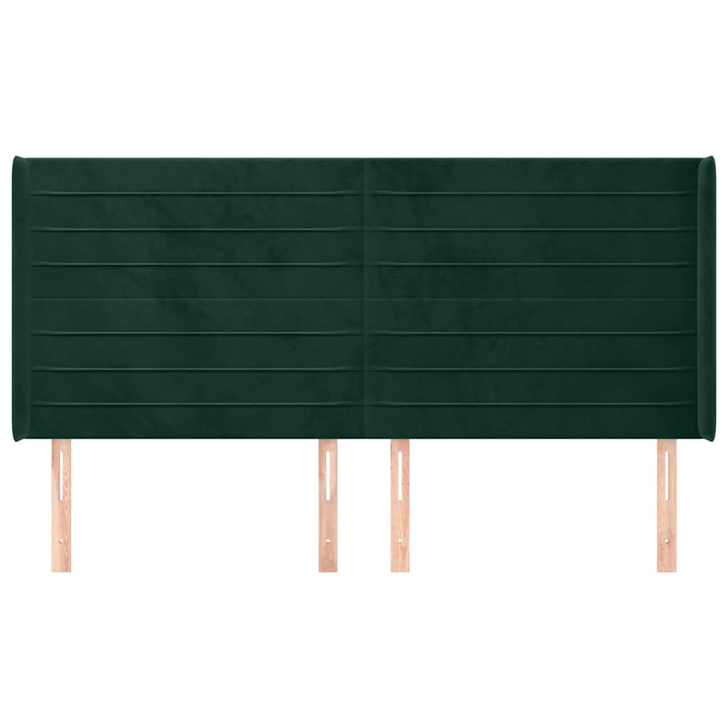 Testiera ad Orecchio Verde Scuro 183x16x118/128 cm in Velluto | homemem39