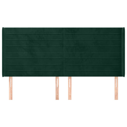 Testiera ad Orecchio Verde Scuro 183x16x118/128 cm in Velluto | homemem39