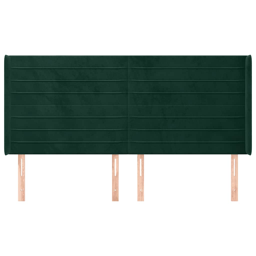 Testiera ad Orecchio Verde Scuro 203x16x118/128 cm in Velluto | homemem39