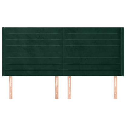 Testiera ad Orecchio Verde Scuro 203x16x118/128 cm in Velluto | homemem39