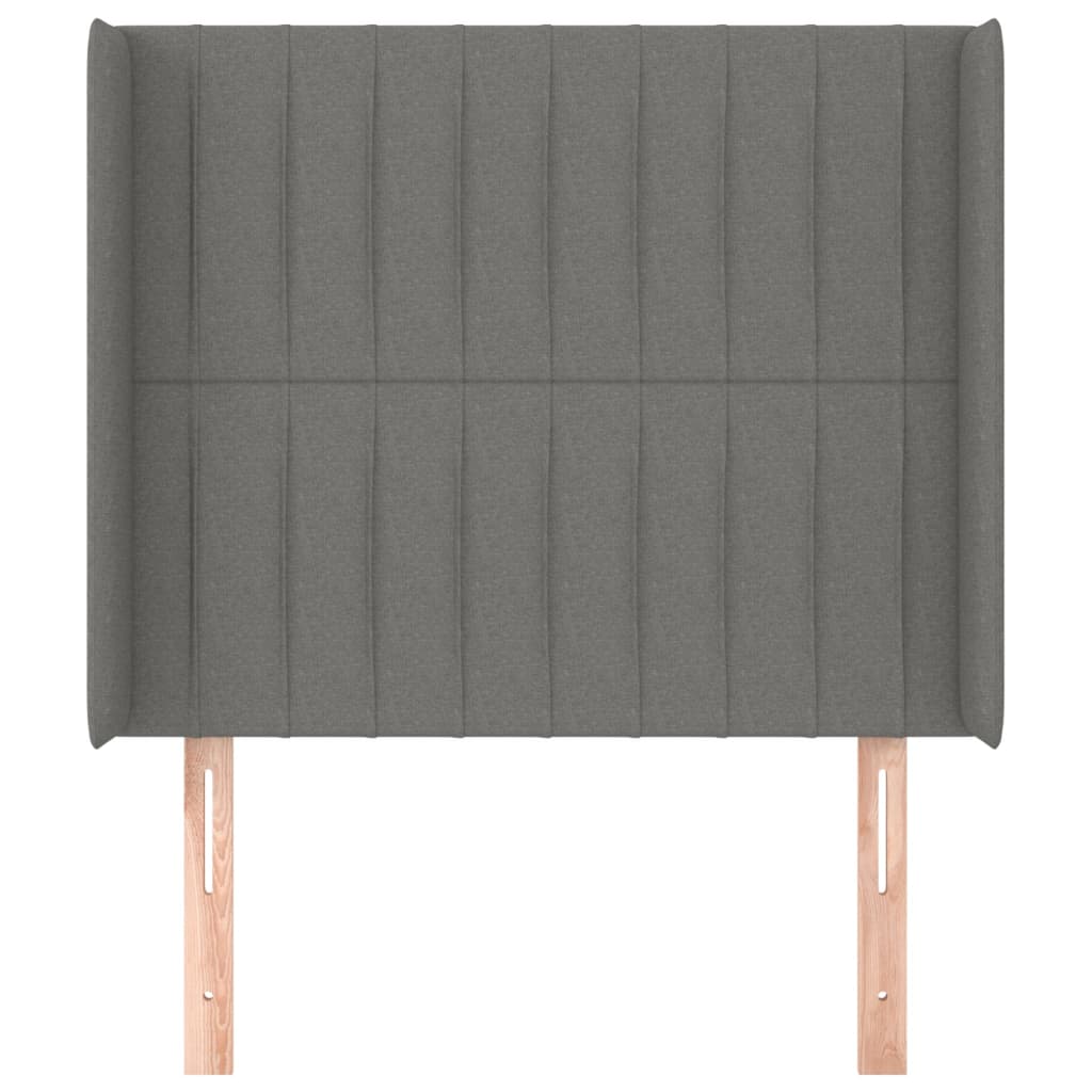 Testiera ad Orecchio Grigio Scuro 83x16x118/128 cm in Tessuto