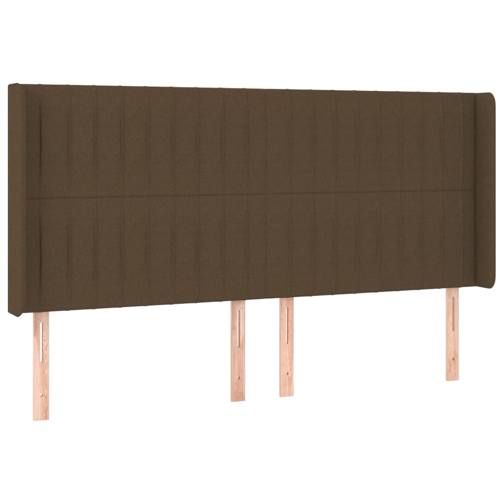 Testiera ad Orecchio Marrone Scuro 163x16x118/128 cm in Tessuto