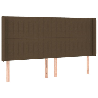Testiera ad Orecchio Marrone Scuro 163x16x118/128 cm in Tessuto