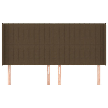 Testiera ad Orecchio Marrone Scuro 163x16x118/128 cm in Tessuto