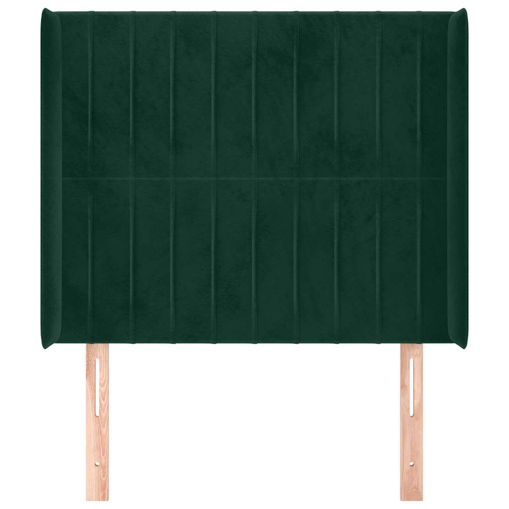 Testiera ad Orecchio Verde Scuro 83x16x118/128 cm in Velluto | homemem39