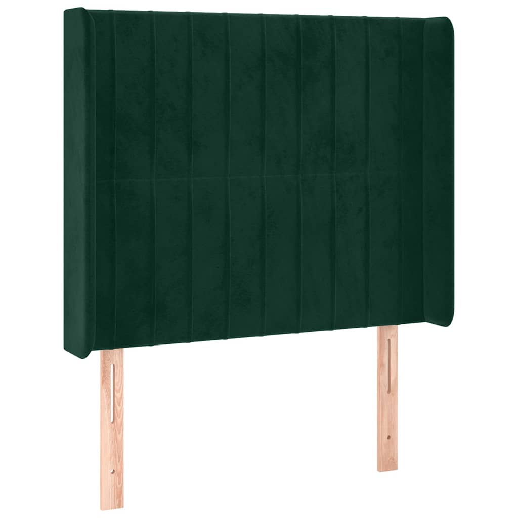 Testiera ad Orecchio Verde Scuro 93x16x118/128 cm in Velluto | homemem39