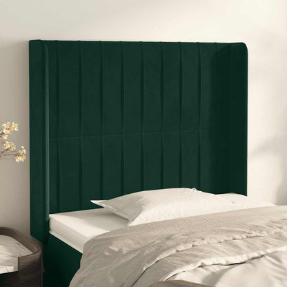 Testiera ad Orecchio Verde Scuro 93x16x118/128 cm in Velluto | homemem39