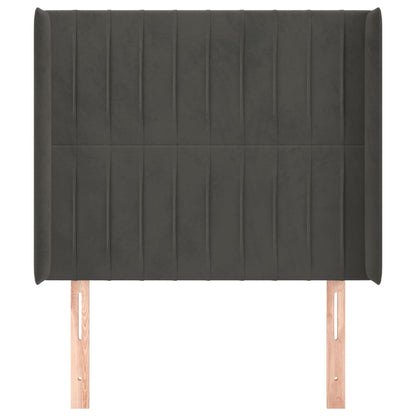 Testiera ad Orecchio GrigioScuro 103x16x118/128cm in Velluto