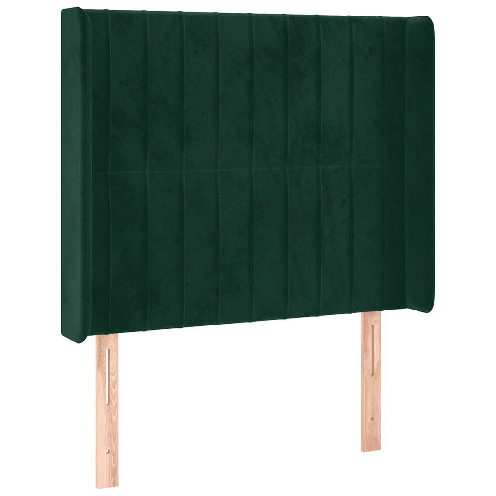 Testiera ad Orecchio Verde Scuro 103x16x118/128cm in Velluto | homemem39