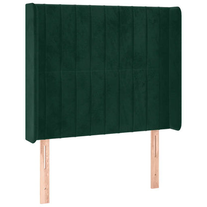 Testiera ad Orecchio Verde Scuro 103x16x118/128cm in Velluto | homemem39