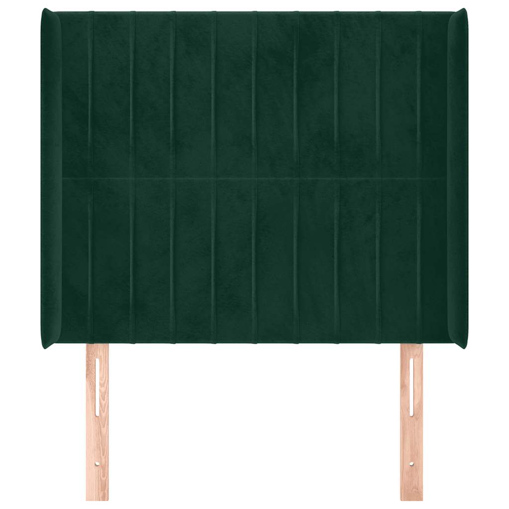 Testiera ad Orecchio Verde Scuro 103x16x118/128cm in Velluto | homemem39
