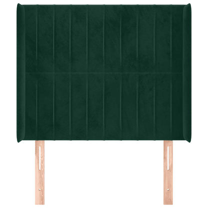 Testiera ad Orecchio Verde Scuro 103x16x118/128cm in Velluto | homemem39