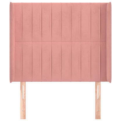 Testiera ad Orecchio Nera 103x16x118/128 cm in Velluto