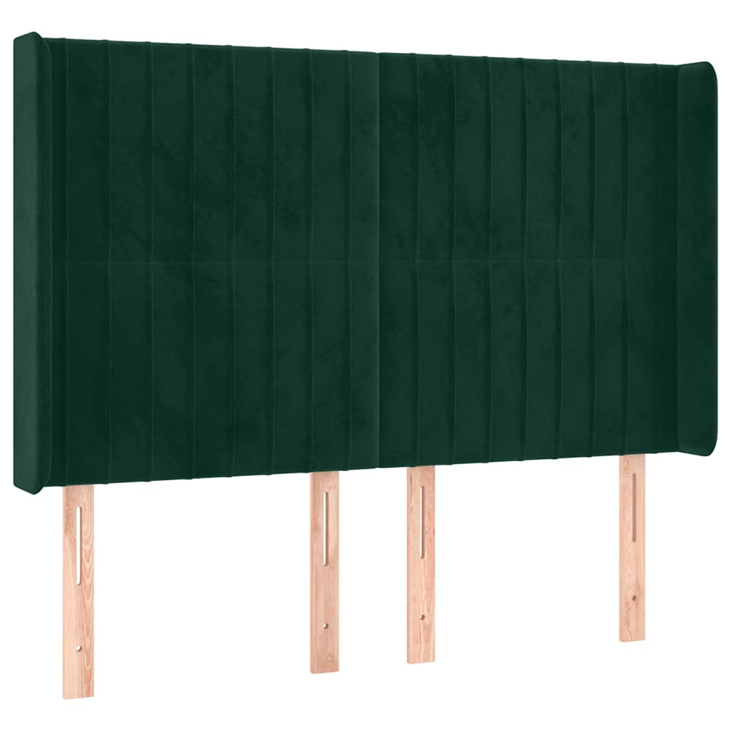 Testiera ad Orecchio Verde Scuro 147x23x118/128cm in Velluto | homemem39