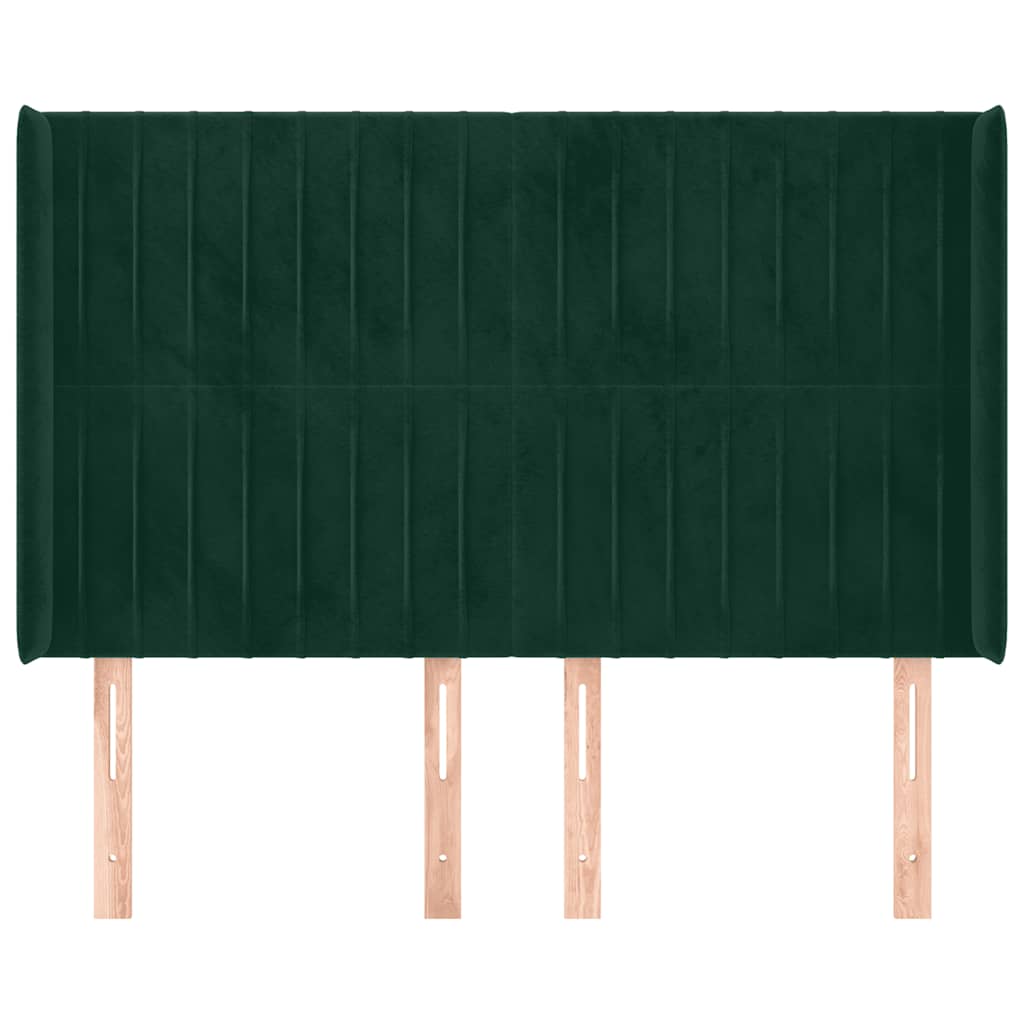 Testiera ad Orecchio Verde Scuro 147x23x118/128cm in Velluto | homemem39