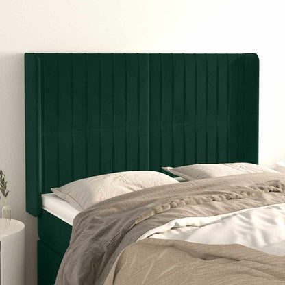 Testiera ad Orecchio Verde Scuro 147x23x118/128cm in Velluto | homemem39