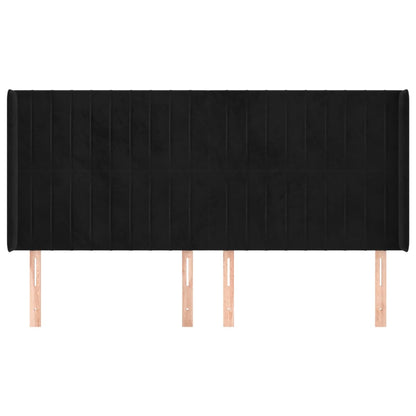 Testiera ad Orecchio Nera 163x16x118/128 cm in Velluto | homemem39