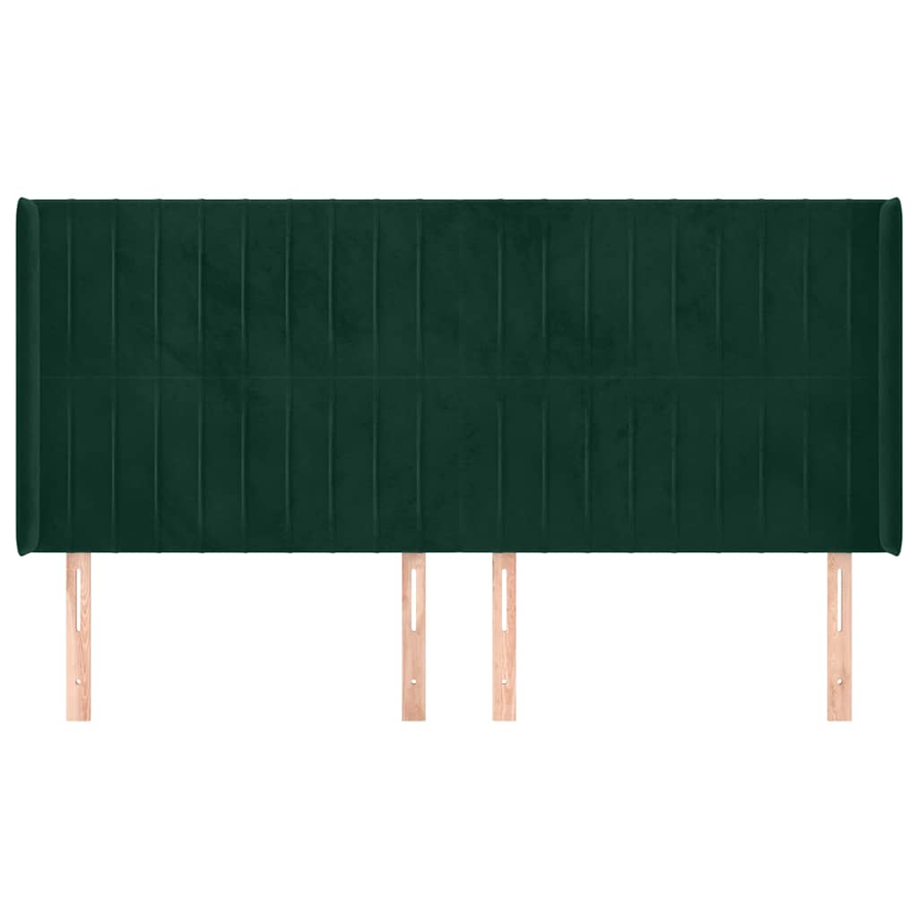 Testiera ad Orecchio Verde Scuro 163x16x118/128 cm in Velluto | homemem39