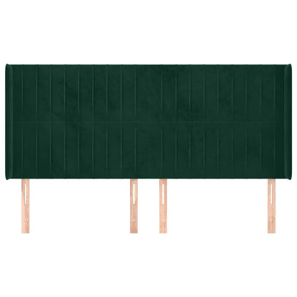 Testiera ad Orecchio Verde Scuro 163x16x118/128 cm in Velluto | homemem39