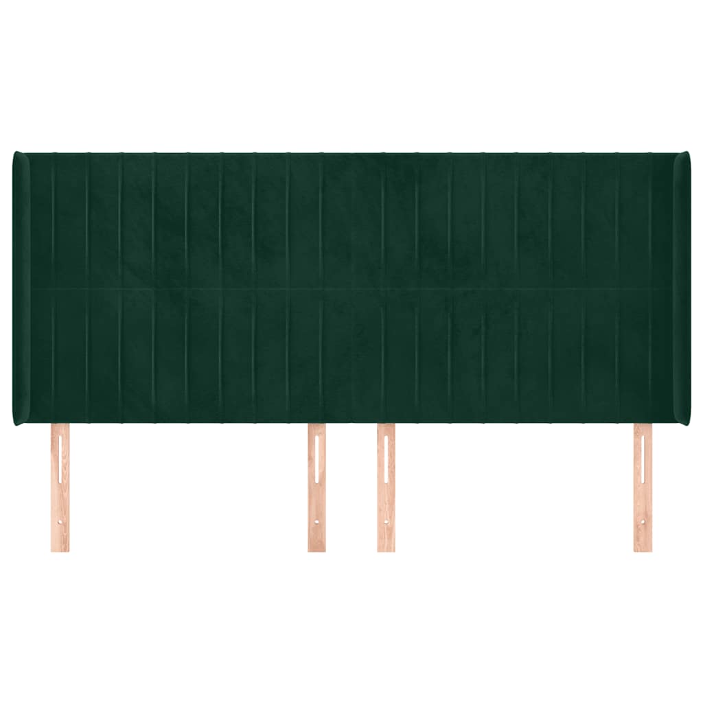 Testiera ad Orecchio Verde Scuro 183x16x118/128 cm in Velluto | homemem39