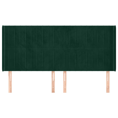 Testiera ad Orecchio Verde Scuro 183x16x118/128 cm in Velluto | homemem39