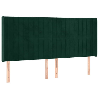 Testiera ad Orecchio Verde Scuro 203x16x118/128 cm in Velluto | homemem39
