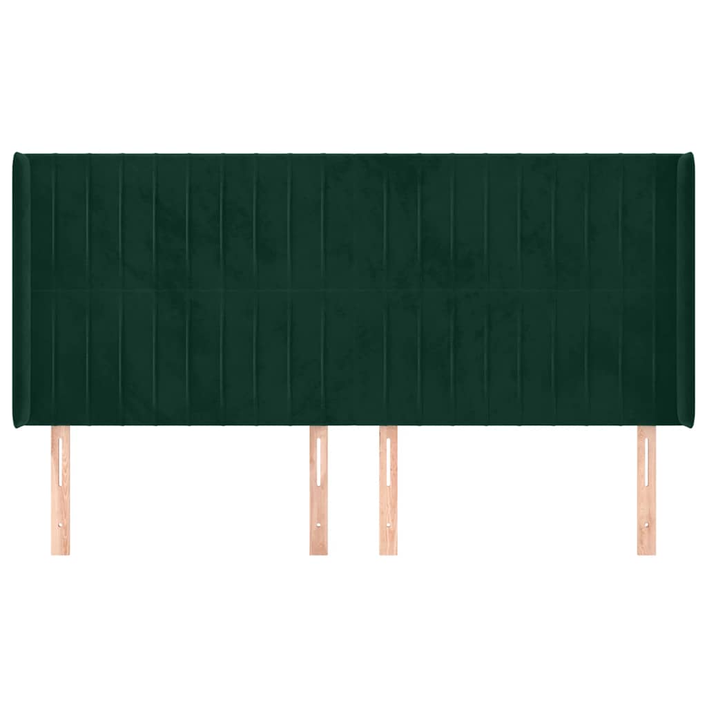 Testiera ad Orecchio Verde Scuro 203x16x118/128 cm in Velluto | homemem39