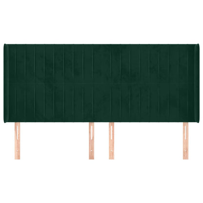 Testiera ad Orecchio Verde Scuro 203x16x118/128 cm in Velluto | homemem39