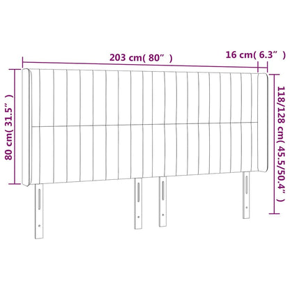 Testiera ad Orecchio Verde Scuro 203x16x118/128 cm in Velluto | homemem39