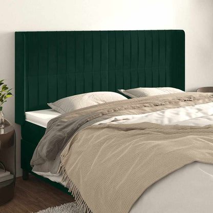 Testiera ad Orecchio Verde Scuro 203x16x118/128 cm in Velluto | homemem39