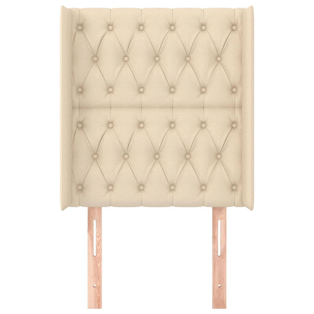 Testiera ad Orecchio Crema 83x16x118/128 cm in Tessuto