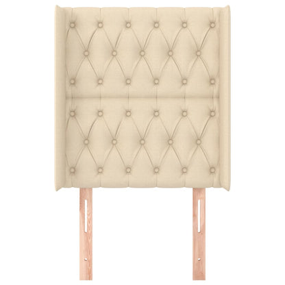 Testiera ad Orecchio Crema 83x16x118/128 cm in Tessuto