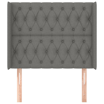 Testiera ad Orecchio GrigioScuro 103x16x118/128cm inTessuto