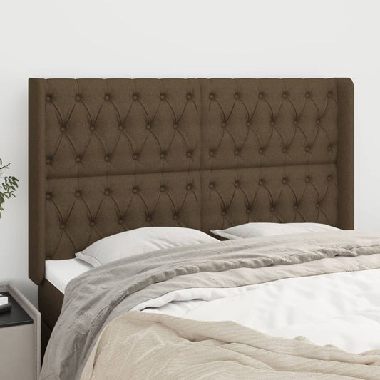 Testiera ad Orecchio MarroneScuro147x16x118/128cm inTessuto | homemem39