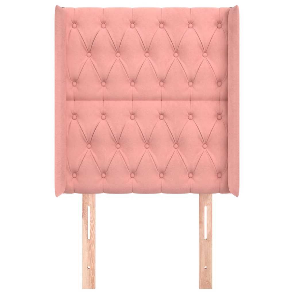 Testiera ad Orecchio Nera 83x16x118/128 cm in Velluto