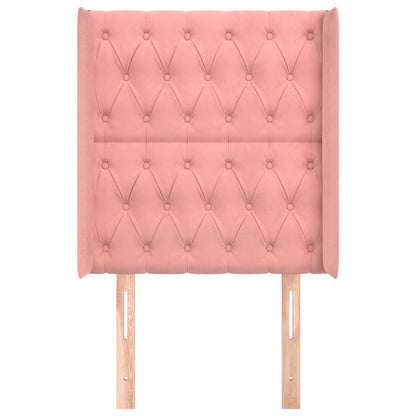 Testiera ad Orecchio Nera 83x16x118/128 cm in Velluto