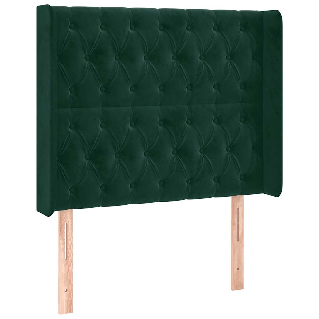 Testiera ad Orecchio Verde Scuro 93x16x118/128 cm in Velluto | homemem39