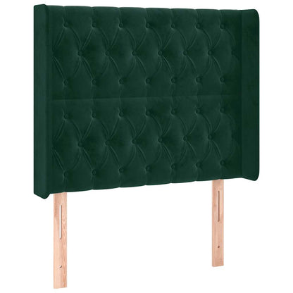 Testiera ad Orecchio Verde Scuro 93x16x118/128 cm in Velluto | homemem39