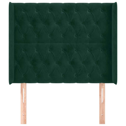 Testiera ad Orecchio Verde Scuro 93x16x118/128 cm in Velluto | homemem39