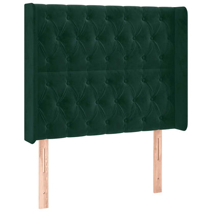 Testiera ad Orecchio Verde Scuro 103x16x118/128cm in Velluto | homemem39