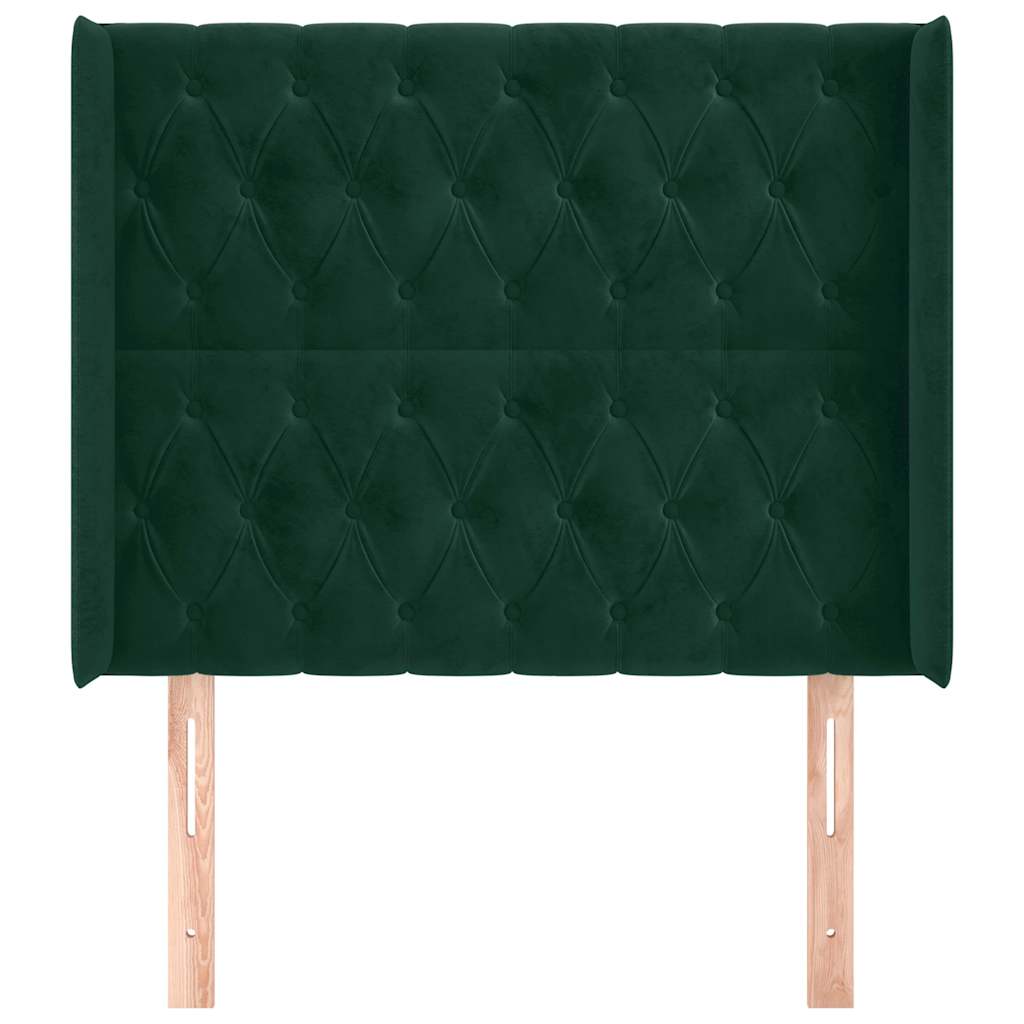 Testiera ad Orecchio Verde Scuro 103x16x118/128cm in Velluto | homemem39