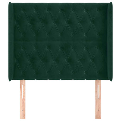 Testiera ad Orecchio Verde Scuro 103x16x118/128cm in Velluto | homemem39