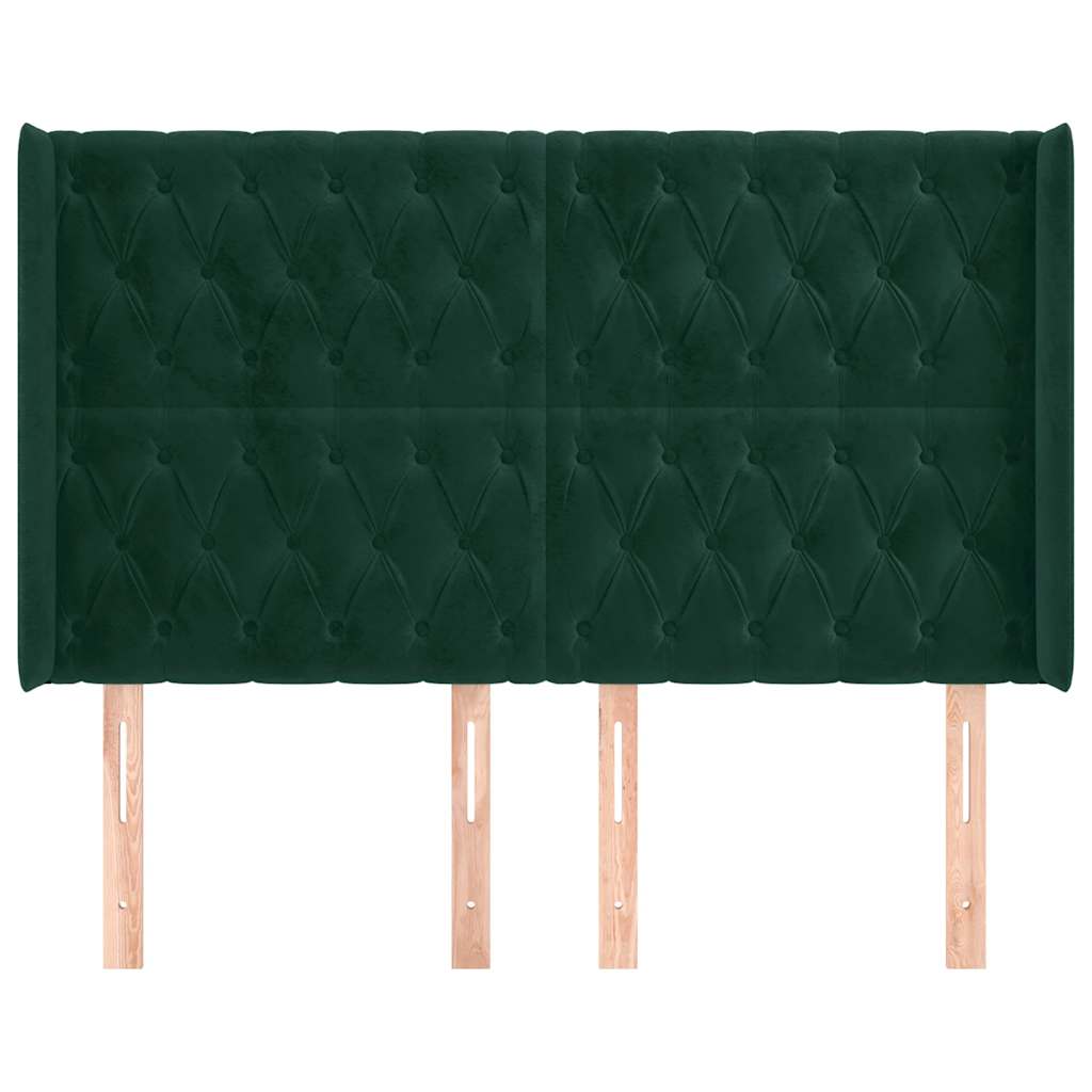 Testiera ad Orecchio Verde Scuro 163x16x118/128 cm in Velluto | homemem39
