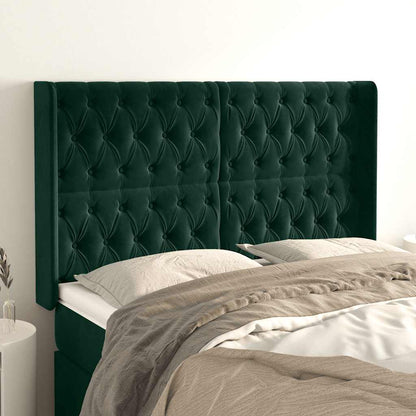Testiera ad Orecchio Verde Scuro 163x16x118/128 cm in Velluto | homemem39