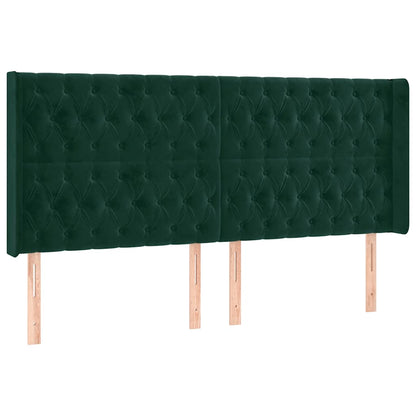 Testiera ad Orecchio Verde Scuro 183x16x118/128 cm in Velluto | homemem39