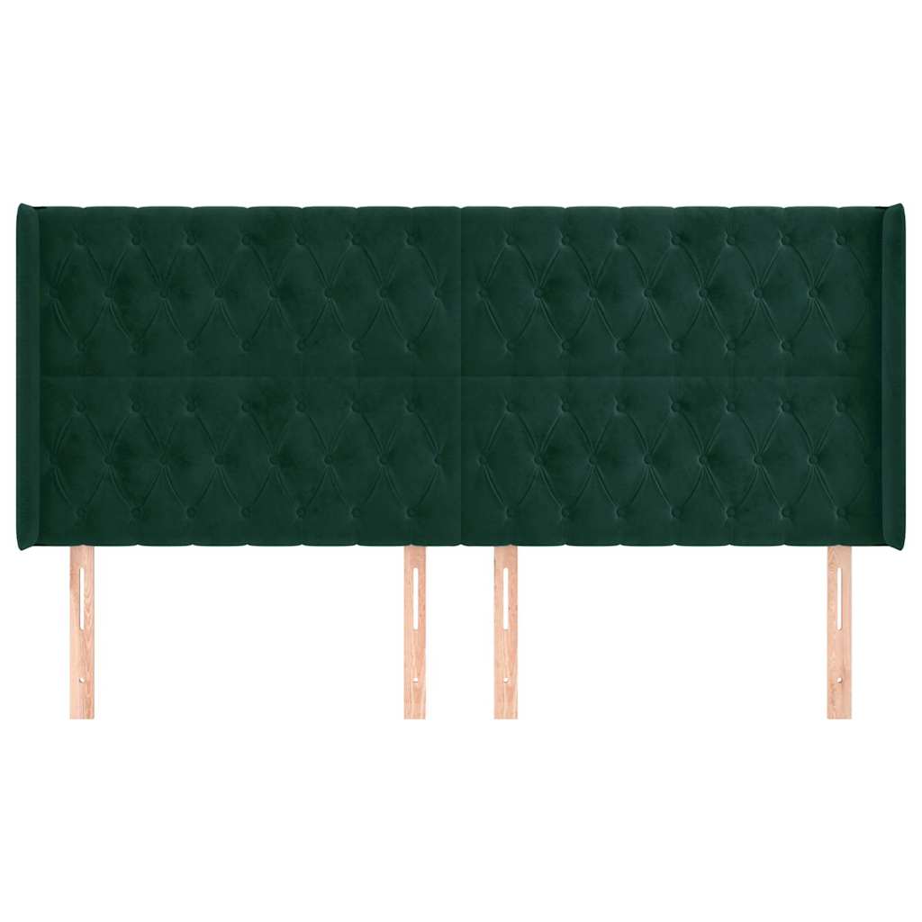 Testiera ad Orecchio Verde Scuro 183x16x118/128 cm in Velluto | homemem39