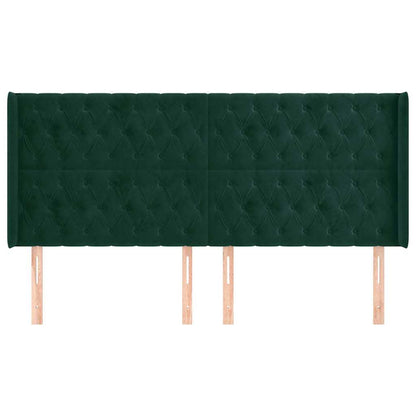 Testiera ad Orecchio Verde Scuro 183x16x118/128 cm in Velluto | homemem39