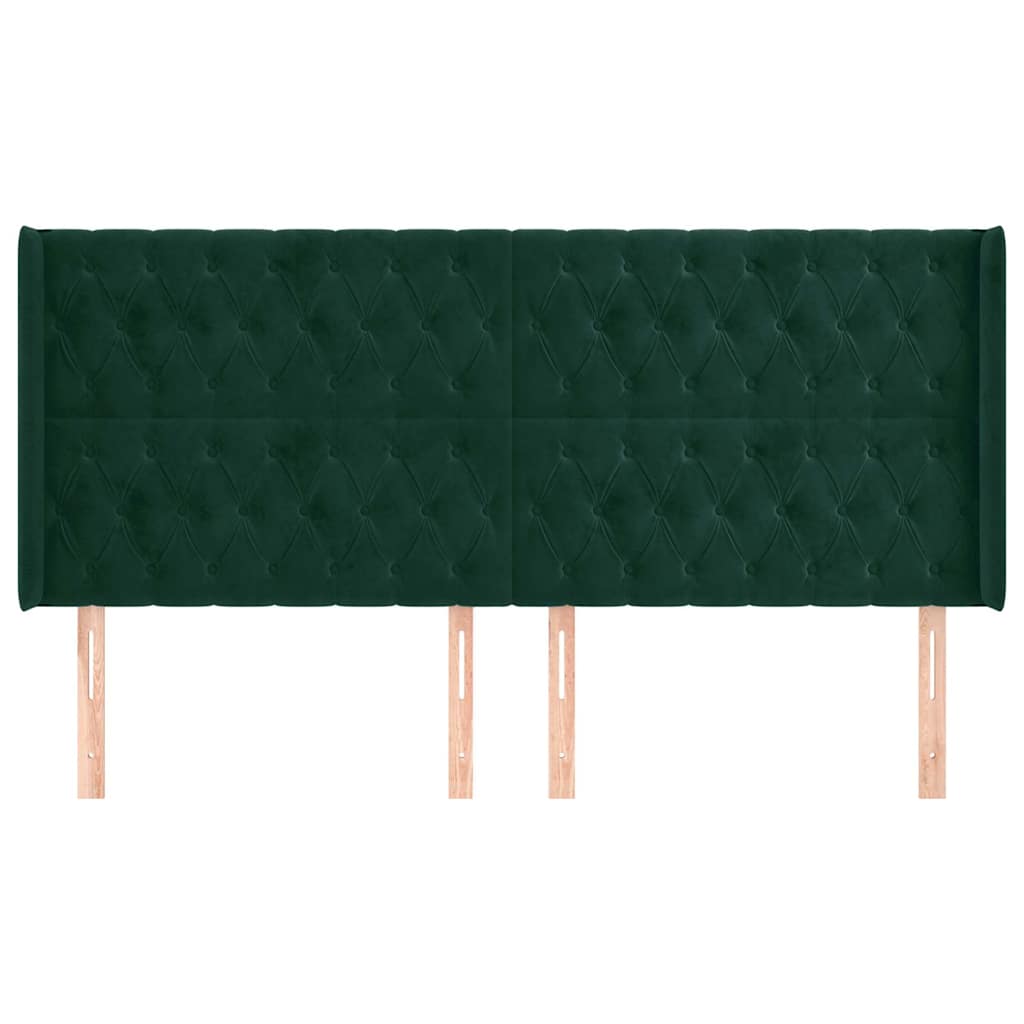 Testiera ad Orecchio Verde Scuro 203x16x118/128 cm in Velluto | homemem39